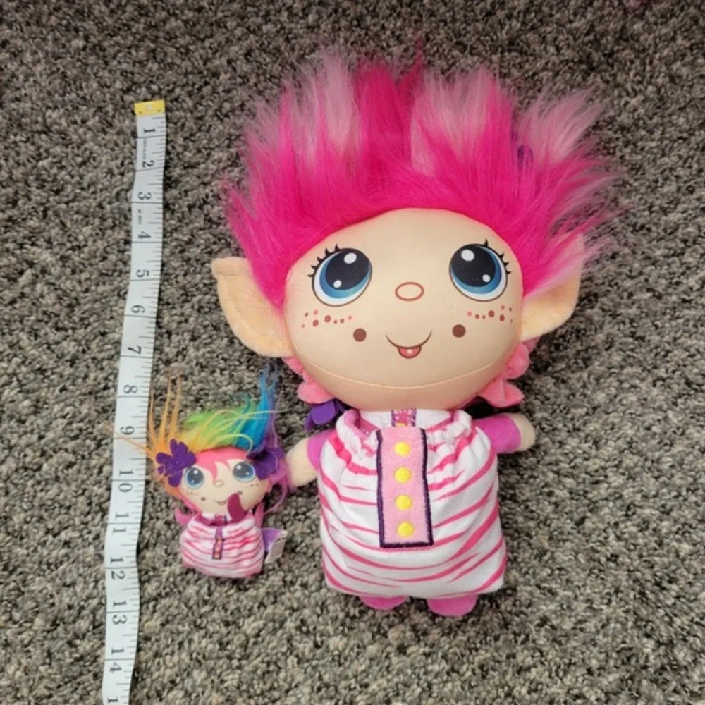 FlipZee‎ Trolls 2018  Pink Hair Plush Doll Convertible Lot with Mini Troll
